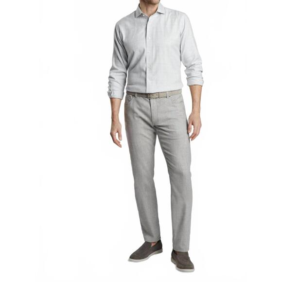 NEW PETER MILLAR lucca italian flannel sport shirt in british grey